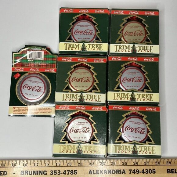 Coca Cola Trim A Tree 1990s Santa Bottlecap Ornaments Circa 35 38 47 56 60 62 63 - Picture 2 of 4